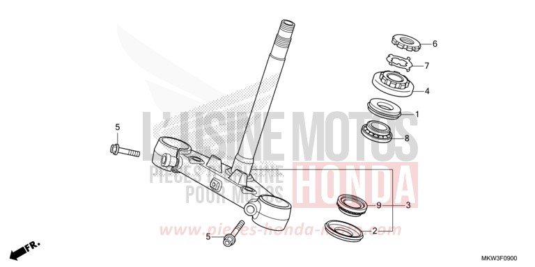 TIGE DE DIRECTION de NC750X DCT GRAND PRIX RED (R380) 2021